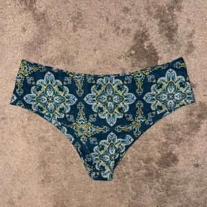 ZAFUL Blue and Yellow Patterned Bikini Bottom